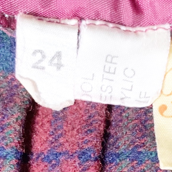 Fringe Wool Blend Plaid Pleated Skirt Vest One Pie - Picture 11 of 11